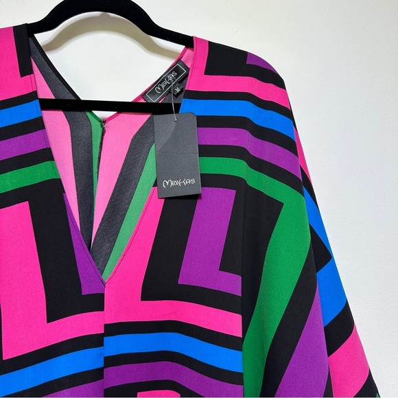 Minkas | Multicolor Geometric Print Cover-Up Top - Picture 2 of 3